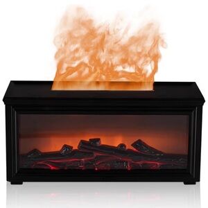 Black Flame Fireplace Aroma Diffuser with Orange Flames